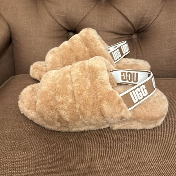 Ugg Womens Fluff Yeah Shearling Slingback Slide Slippers size 9 - Picture 2 of 5